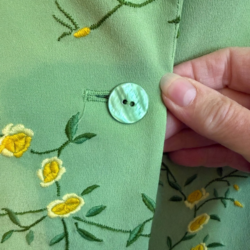 Vintage Rena Rowan Silk Embroidered Jacket - Picture 5 of 7